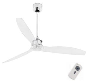 FARO 33394 - Ανεμιστήρας οροφής JUST FAN γυαλιστερό χρώμιο/διαφανής + RC