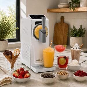 Παγωτομηχανή 6 σε 1 Cuisinart Slushy & Soft-Serve Maker ICE201E με 6 προγράμματα, ισχύ 170W και χωρητικότητα 1.6L - White