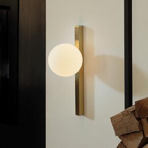 IDEAL LUX Ideal Lux φωτιστικό τοίχου Binomio ορειχάλκινο μεταλλικό γυαλί 1-φωτός, Χρυσό / Ορείχαλκου, Σαλόνι / τραπεζαρία, Γυαλί, σύγχρονο