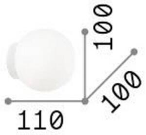 Ideallux Φωτιστικό τοίχου Ideal Lux Mapa, Ø 10 cm, γυαλί οπαλ, λευκό, σφαίρα, Λευκό, Σαλόνι / τραπεζαρία, Γυαλί, σύγχρονο, Σφαίρα