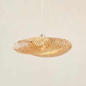 Lindby κρεμαστό φωτιστικό Eleane, μπαμπού, φυσικό, Ø 50 cm, ρυθμιζόμενος, Ξύλου, Σαλόνι / τραπεζαρία, Μπαμπού, Εξοχική κατοικία / Ρουστίκ