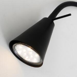 Briloner LED φωτιστικό τοίχου Tusa, μαύρο, μέταλλο, 45cm, εύκαμπτος βραχίονας, Μαύρο, υπνοδωμάτιο, Μέταλλο, σύγχρονο