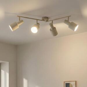Lindby Προβολέας οροφής Ovelia, μπεζ, 80 cm, 4-φωτός, E27, ρυθμιζόμενος, Μπεζ, Σαλόνι / τραπεζαρία, Μέταλλο, σύγχρονο