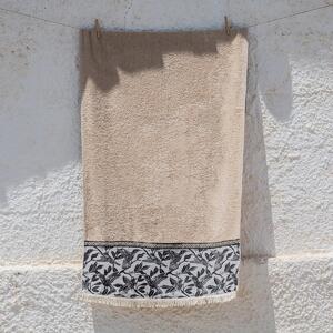 Πετσέτα Θαλάσσης (80x160) White Fabric Shellora Beige