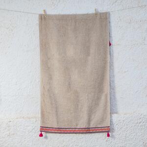 Πετσέτα Θαλάσσης (80x160) White Fabric Bohari Beige