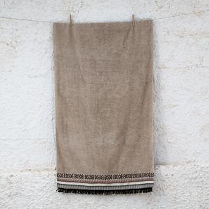 Πετσέτα Θαλάσσης (80x160) White Fabric Baskira Beige