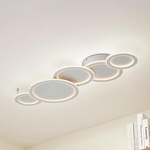 Lucande LED φωτιστικό οροφής Diala, λευκό, μέταλλο, 96 cm, ρυθμιζόμενος, Λευκό, Σαλόνι / τραπεζαρία, Πλαστικό, σύγχρονο
