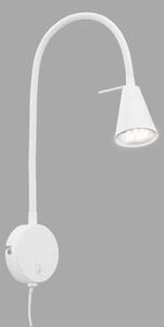 Briloner LED φωτιστικό τοίχου Tusa, λευκό, μέταλλο, 45cm, εύκαμπτος βραχίονας, Λευκό, υπνοδωμάτιο, Μέταλλο, σύγχρονο