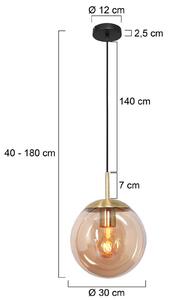 Bollique κρεμαστό φωτιστικό, ορείχαλκος, Ø 30 cm, γυαλί, 1-φωτιστικό