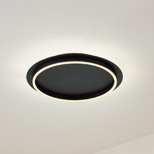 Lindby LED φωτιστικό οροφής Kunis, μαύρο, πλαστικό, Ø 46 cm