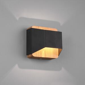Trio Lighting Φωτιστικό τοίχου Arino LED, μαύρο, πλάτος 12,2 cm, ρυθμιζόμενος, Μαύρο, Σαλόνι / τραπεζαρία, Μέταλλο, σύγχρονο