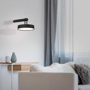 JUST LIGHT. Επαναφορτιζόμενη λάμπα τοίχου LED Arma, μαύρο πλαστικό IP44