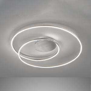 FISCHER & HONSEL LED οροφής HOLY, νικέλιο, Ø 68 cm, τηλεχειριστήριο, CCT, ρυθμιζόμενος, Γκρι, Σαλόνι / τραπεζαρία, Μέταλλο, σύγχρονο