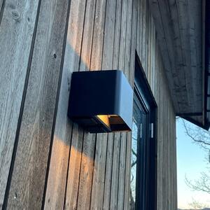 The Light Group SLC Shadow LED φωτιστικό τοίχου εξωτερικού χώρου πάνω/κάτω, ρυθμιζόμενος, Μαύρο, Μέταλλο, σύγχρονο, Γωνιακός τοίχος