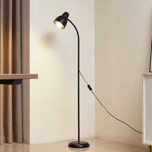 Φωτιστικό δαπέδου Lindby Tebbi, μαύρο, μέταλλο, ύψος 150 cm