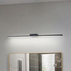 Lucande Λυχνία καθρέφτη LED Kivana, μαύρο, μεταλλικό, 90cm, IP44, Μαύρο, Μπάνιο, Αλουμίνιο, σύγχρονο