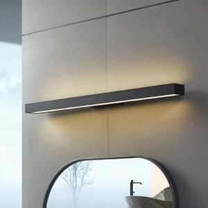 Lucande LED καθρέφτης Zafira, μαύρο, αλουμίνιο, 90 cm, IP44