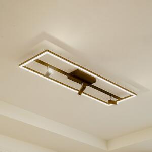 Lucande LED φωτιστικό οροφής Yvor, 99,5 cm, μαύρο, περιστρεφόμενο, Μαύρο, Σαλόνι / τραπεζαρία, Μέταλλο, σύγχρονο