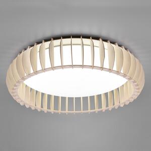Reality Leuchten Monte LED φωτιστικό οροφής, CCT, Ø 60 cm, ανοιχτόχρωμο ξύλο, ρυθμιζόμενος, Ξύλου, Σαλόνι / τραπεζαρία, Ξύλο, σύγχρονο