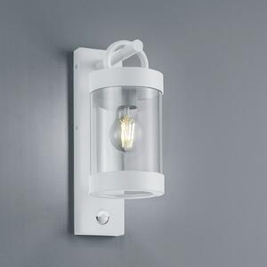 Trio Lighting Φωτιστικό τοίχου Sambesi εξωτερικού χώρου, αισθητήρας κίνησης, λευκό, Λευκό, Αλουμίνιο, σύγχρονο, Φανάρι