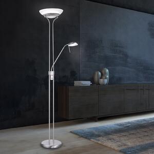 FISCHER & HONSEL Φωτιστικό δαπέδου LED πισίνας με βραχίονα ανάγνωσης, λειτουργία CCT, ρυθμιζόμενος, Γκρι, Σαλόνι / τραπεζαρία, Μέταλλο, σύγχρονο, Φως ανάγνωσης