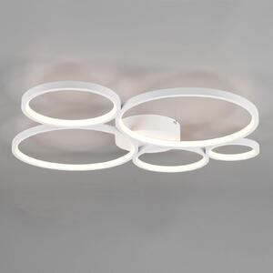Trio Lighting Φωτιστικό οροφής LED Rondo, λευκό ματ, ρυθμιζόμενος, Λευκό, Σαλόνι / τραπεζαρία, Μέταλλο, σύγχρονο