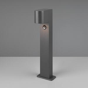 Trio Lighting Φωτιστικό βάθρο Roya, αισθητήρας κίνησης, ανθρακί, ρυθμιζόμενος, Μαύρο, Μέταλλο, σύγχρονο