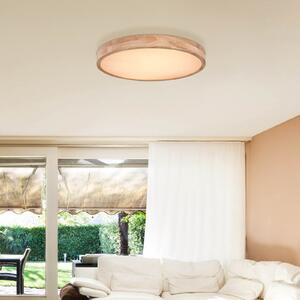 Globo Rainer LED φωτιστικό οροφής, Ø 60 cm, ξύλινο εφέ, μέταλλο, CCT, ρυθμιζόμενος, Ξύλου, Σαλόνι / τραπεζαρία, Μέταλλο