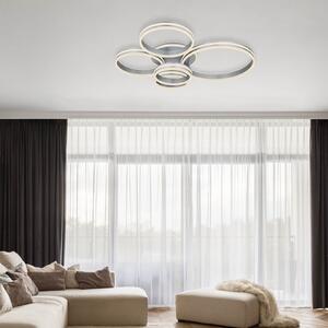 Globo Φωτιστικό οροφής Rubio LED, μήκος 114 cm, γκρι, CCT, 5-φωτισμός, ρυθμιζόμενος, Γκρι, Σαλόνι / τραπεζαρία, Μέταλλο, σύγχρονο