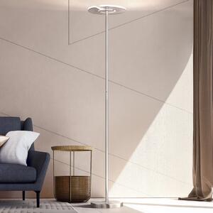 FISCHER & HONSEL Φωτιστικό δαπέδου LED Dent, ματ νικέλιο/χρώμιο, 180 cm, CCT, 1-φωτισμός., ρυθμιζόμενος, Γκρι, Σαλόνι / τραπεζαρία, Μέταλλο, σύγχρονο, Μόνιμη σκιά