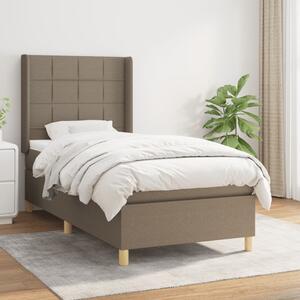 VidaXL Κρεβάτι Boxspring με Στρώμα Taupe 100 x 200 εκ. Υφασμάτινο