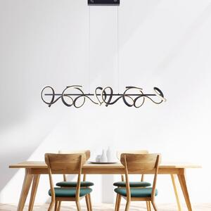 JUST LIGHT. GmbH Curls LED κρεμαστό φωτιστικό, μαύρο, μεταλλικό, μήκος 99 cm, με δυνατότητα, ρυθμιζόμενος, Μαύρο, Σαλόνι / τραπεζαρία, Μέταλλο, σύγχρονο