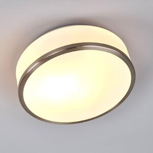 Χωνευτό φωτιστικό οροφής IP44, Ø 28cm, ασημί σατινέ