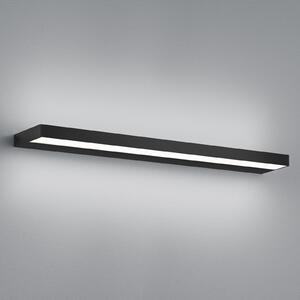 Helestra Slate LED φωτιστικό τοίχου, μαύρο ματ 60 cm, Μαύρο, Μπάνιο, Μέταλλο, σύγχρονο