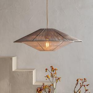 Good & Mojo GOOD MOJO Κρεμαστό φωτιστικό Lumbini, Ø60 cm, ανοιχτό γκρι, χάρτινο σχοινί, Γκρι, Σαλόνι / τραπεζαρία, Χαρτί / χαρτόνι, Σκανδιναβικό