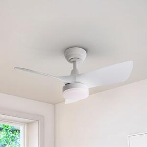 Schuller Valencia Ανεμιστήρας οροφής LED Tropic, λευκός, Ø 76 cm, αθόρυβος, CCT, ρυθμιζόμενος, Λευκό, Σαλόνι / τραπεζαρία, Πλαστικό, σύγχρονο