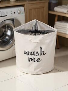 Sinsay - Καλάθι ρούχων με επιγραφή WASH TIME - λευκο
