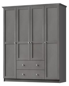 Ντουλάπα ρούχων Emily Megapap τετράφυλλη χρώμα anthracite 140x50x210εκ