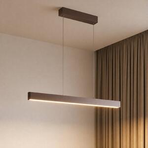 Lucande Smart LED κρεμαστό φωτιστικό Mylosh, καφέ, CCT, Tuya, ρυθμιζόμενος, Καφέ / Σκουριάς, Σαλόνι / τραπεζαρία, Αλουμίνιο, σύγχρονο
