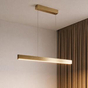 Lucande Smart LED κρεμαστό φωτιστικό Mylosh, χρυσό, CCT, Tuya, ρυθμιζόμενος, Χρυσό / Ορείχαλκου, Σαλόνι / τραπεζαρία, Αλουμίνιο, σύγχρονο