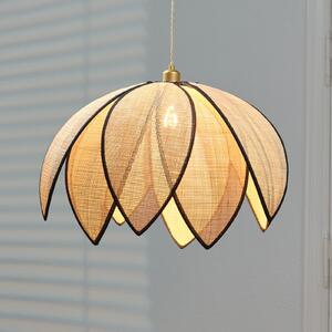 OSRAM Κρεμαστή λάμπα Decor Rattan Lotus, Ø 67 cm, μπεζ, E27, ρυθμιζόμενος, Μπεζ, Σαλόνι / τραπεζαρία, Ξύλο, Μεσογειακός