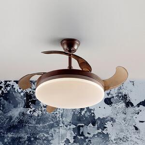 Schuller Valencia Ανεμιστήρας οροφής LED Vento καφέ/γκρι καπνιστό DC Ø 100 cm αθόρυβος, ρυθμιζόμενος, Γκρι, Σαλόνι / τραπεζαρία, Πλαστικό, σύγχρονο
