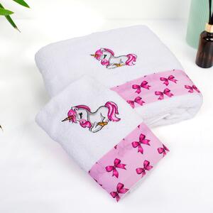Παιδικές Πετσέτες (Σετ 2τμχ) Dimcol Unicorn 188 White-Pink