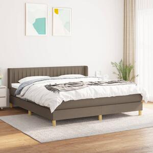 VidaXL Κρεβάτι Boxspring με Στρώμα Taupe 200x200 εκ. Υφασμάτινο