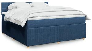 VidaXL Κρεβάτι Boxspring με Στρώμα Μπλε 180x200 εκ. Υφασμάτινο