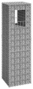 Συρματοκιβώτιο Στύλος 40 x 40 x 140 εκ. Σιδερένιο - Ασήμι