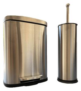 Eurocasa 2122-2123 Inox Σετ Πιγκάλ και Καλαθάκι Μπάνιου 5lt Ασημί