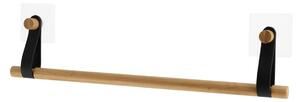 Βάση bamboo για πετσέτες με δερμάτινο λουρί
