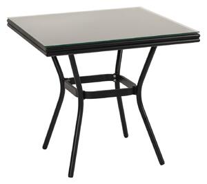 Τραπέζι Κήπου ANGOLA Μαύρο Αλουμίνιο/Γυαλί 80x80x75cm