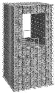 Συρματοκιβώτιο Στύλος 50 x 50 x 100 εκ. Σιδερένιο - Ασήμι